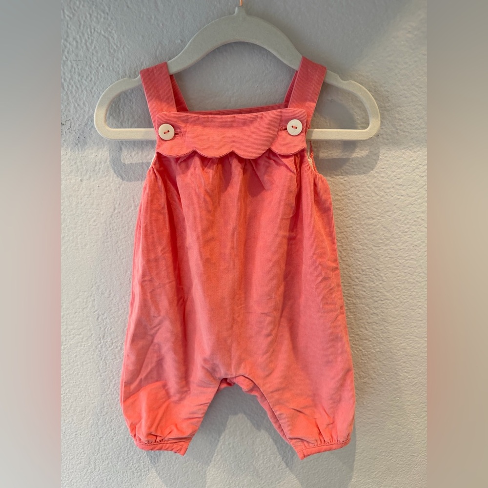 Jacadi Paris Pink Scallop Detail Overalls